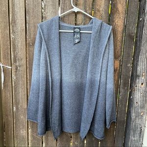 Niki Biki Wool Blend Ombre Hooded Cardigan Sweater Sz M